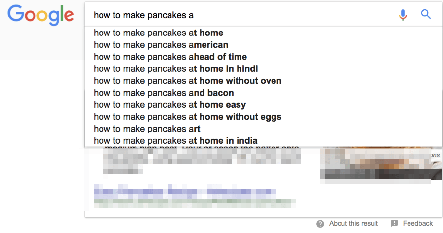 google auto suggestions