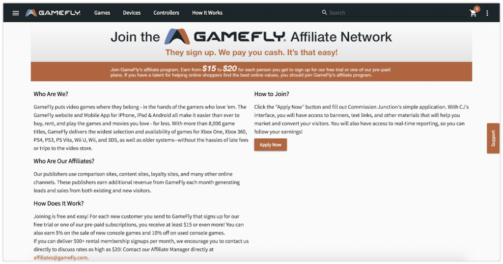 gamefly affiliate program