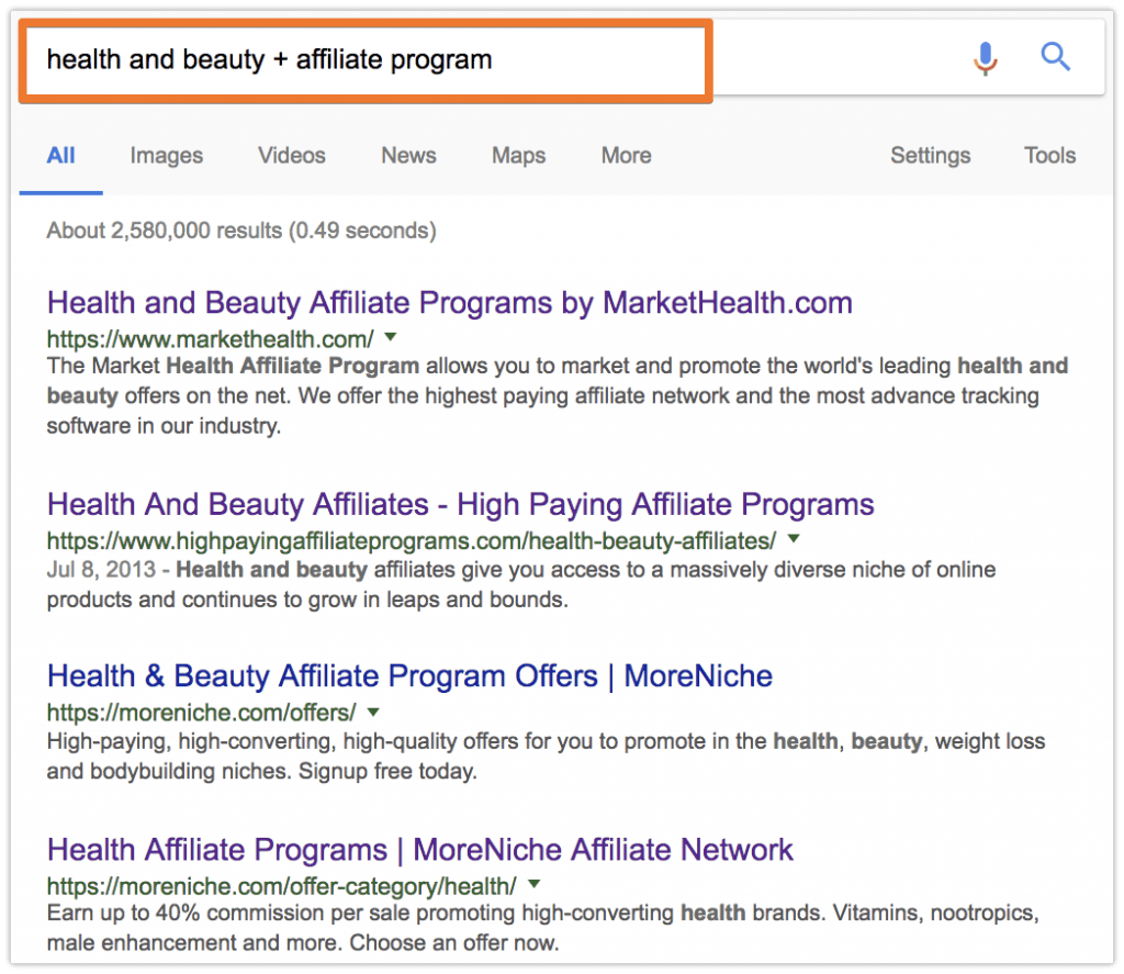 how to find an affiliate program on Google