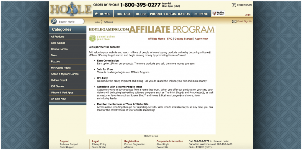 hoyle affiliate program