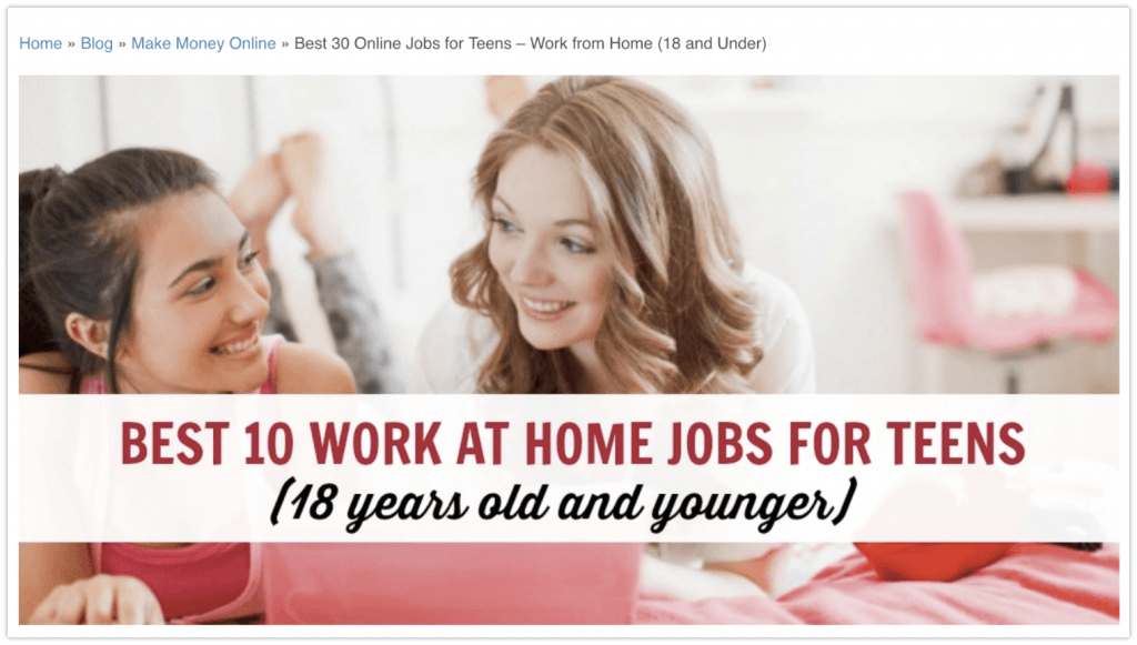 work at home jobs for teens