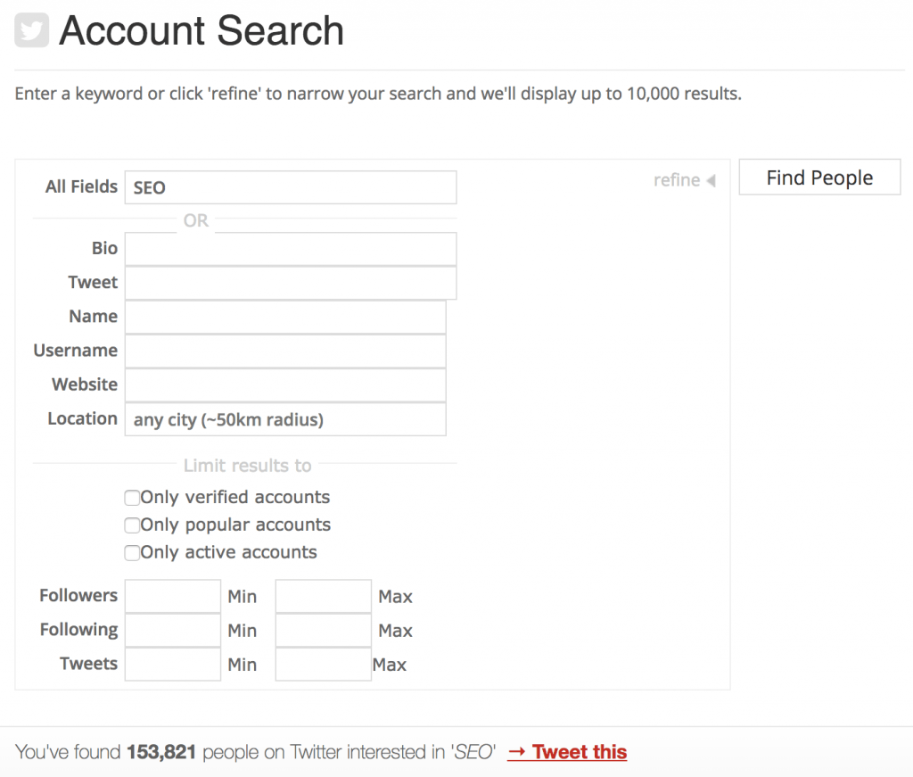 Account Search - ManageFlitter