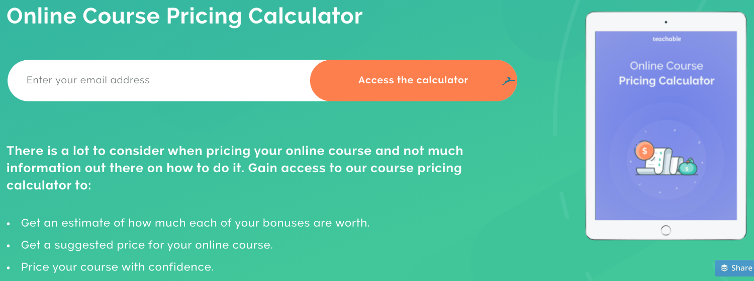 online course pricing calculator