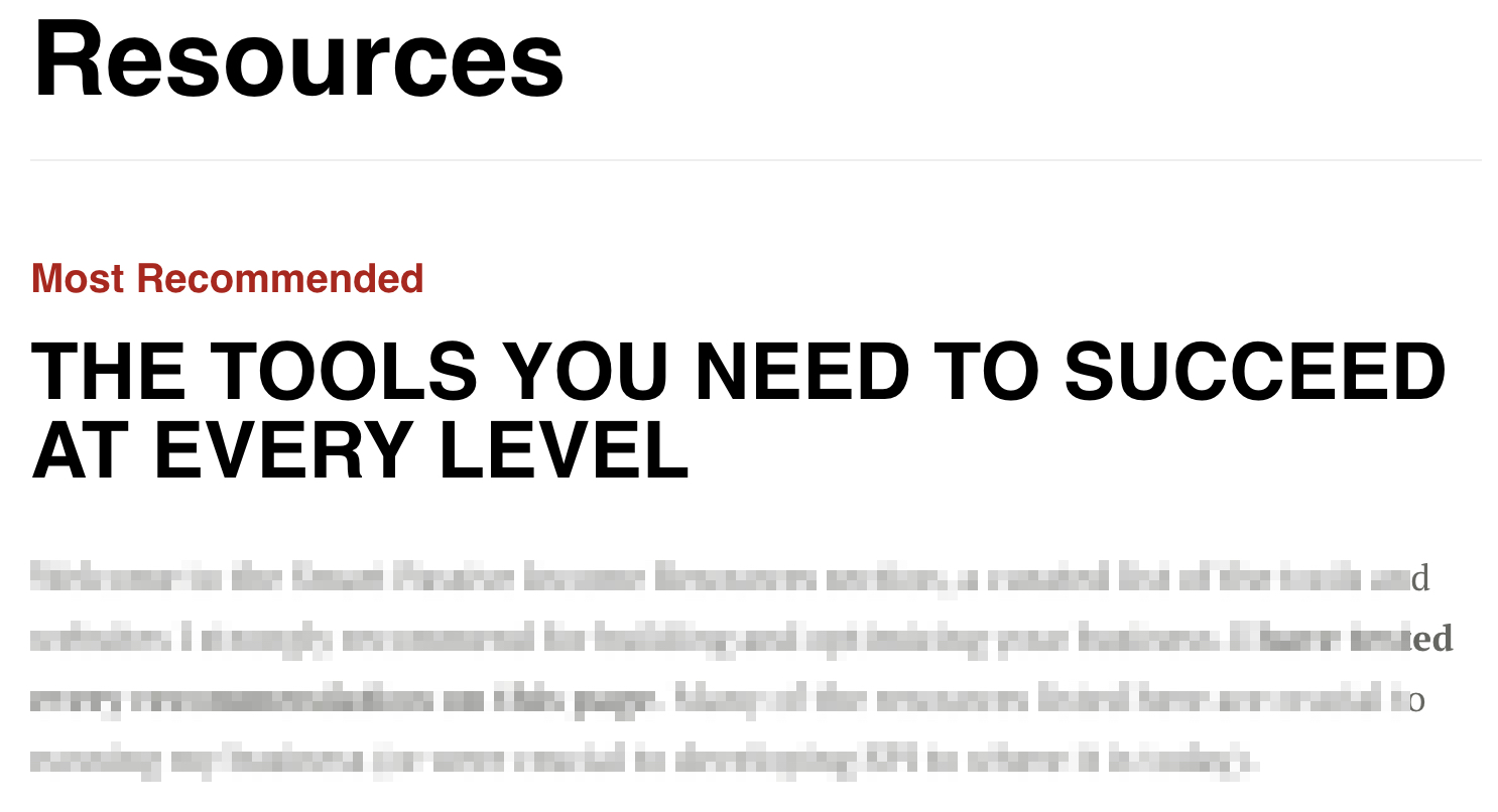 resource page examples