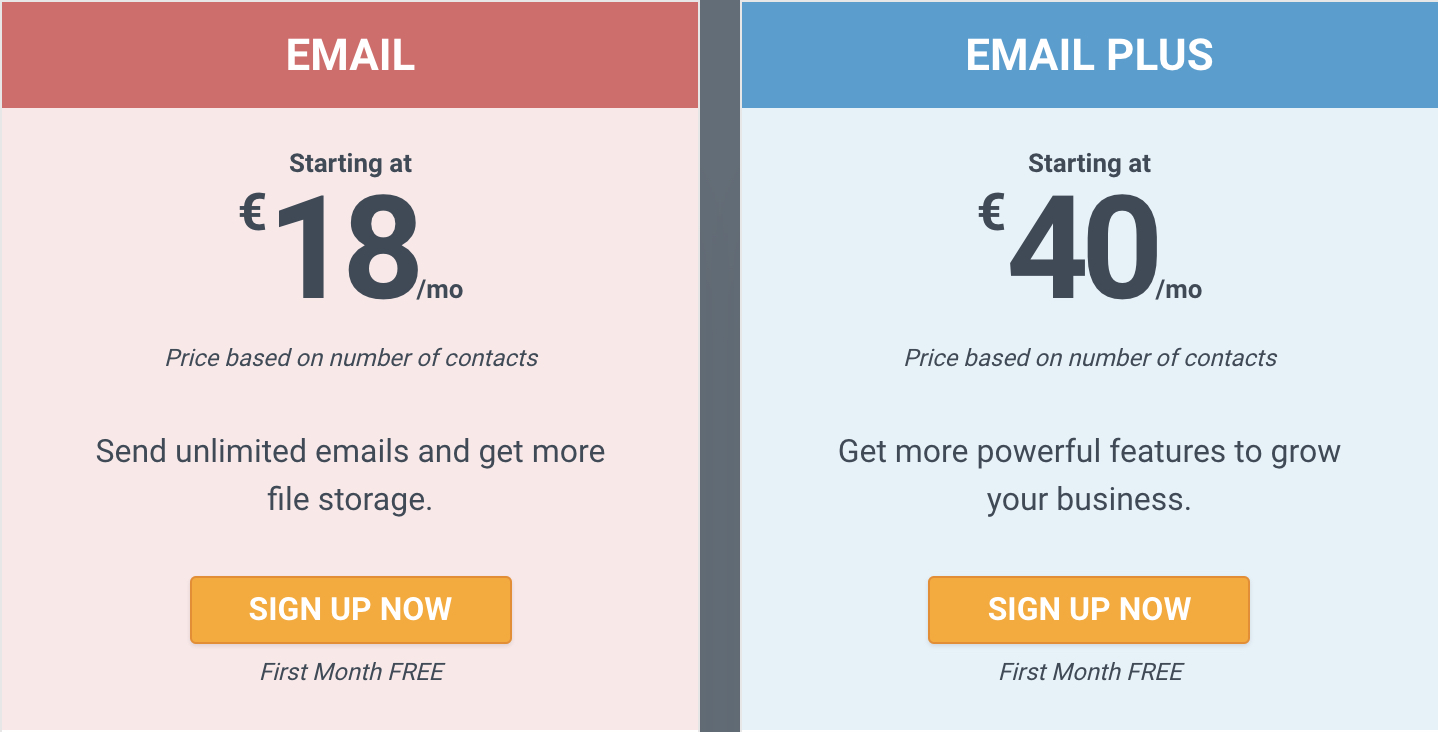 constant contact website pricing