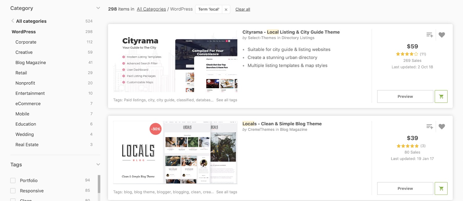 premium local wordpress themes