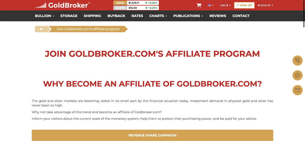 goldbroker affiliate program