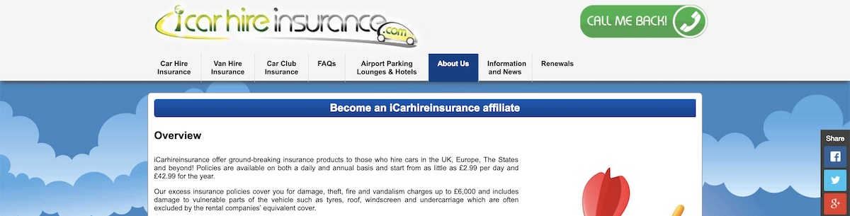 iCarHireInsurance Affiliate Program