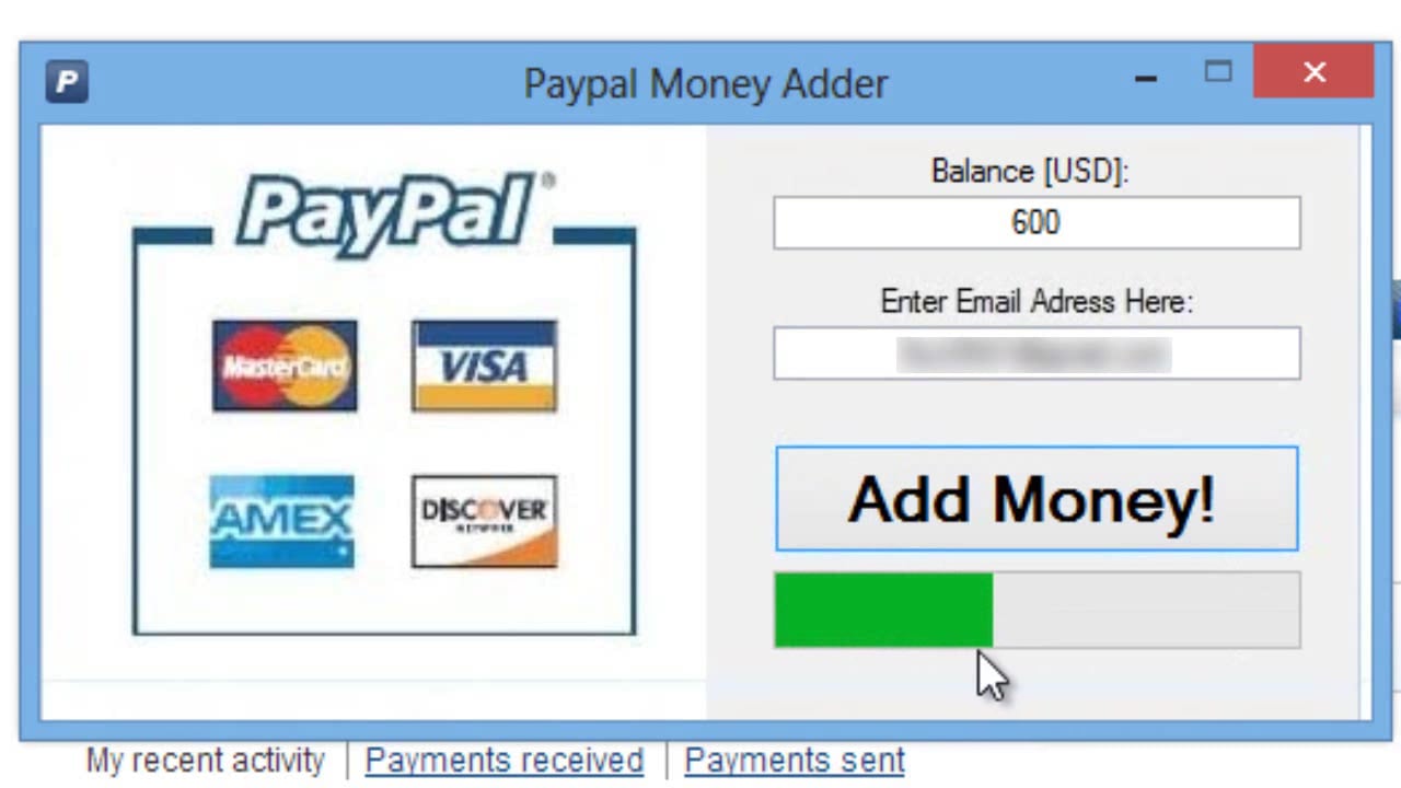 online paypal money adder no survey no download no verification