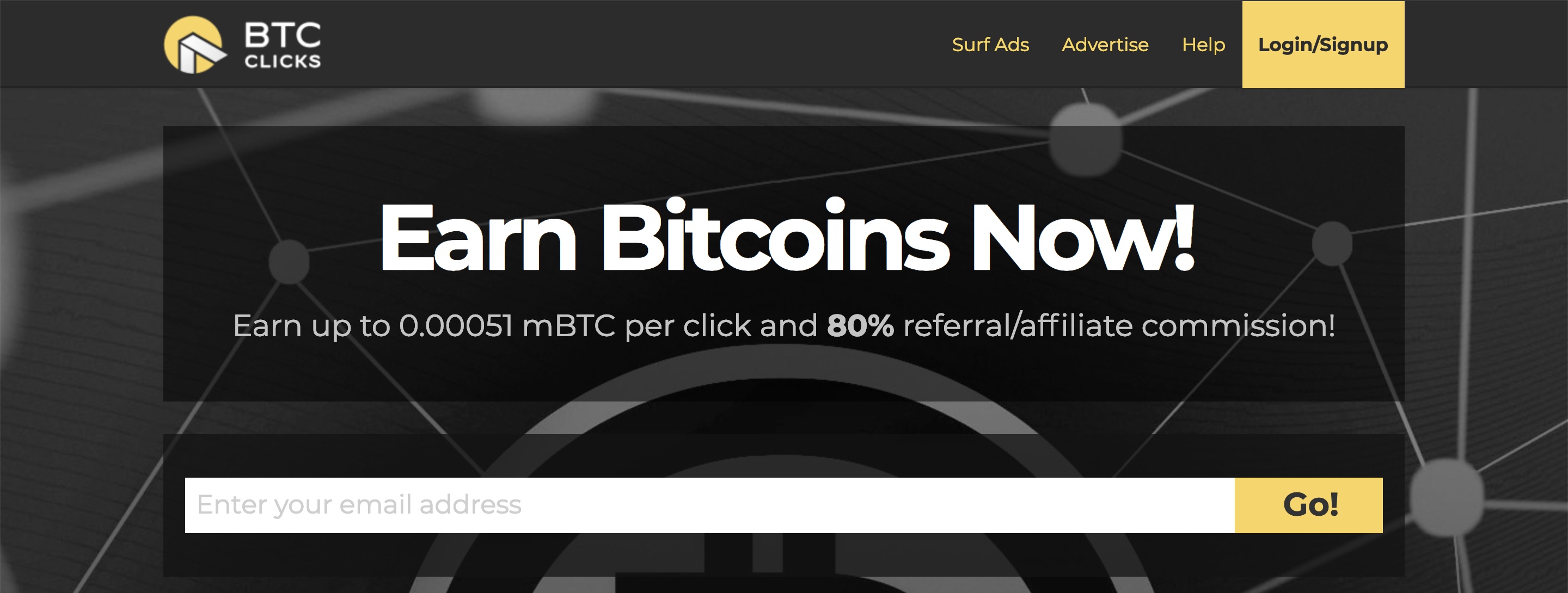 Earn bitcoins by clicking ads