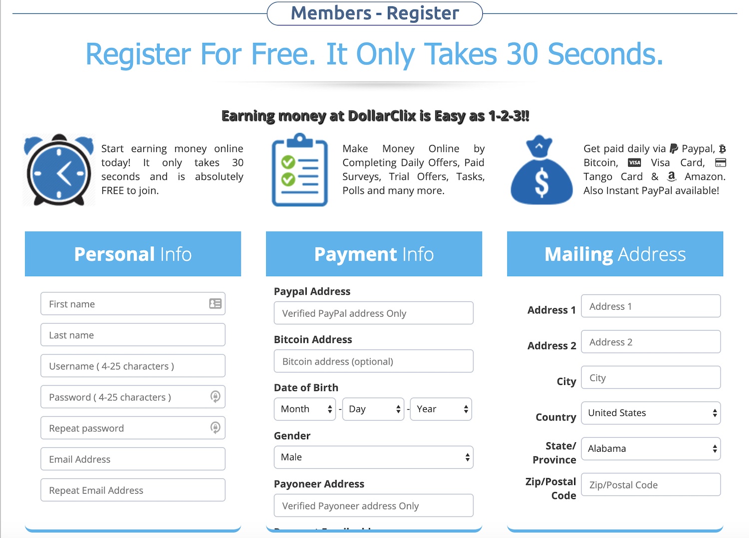 how to sign up to DollarClix