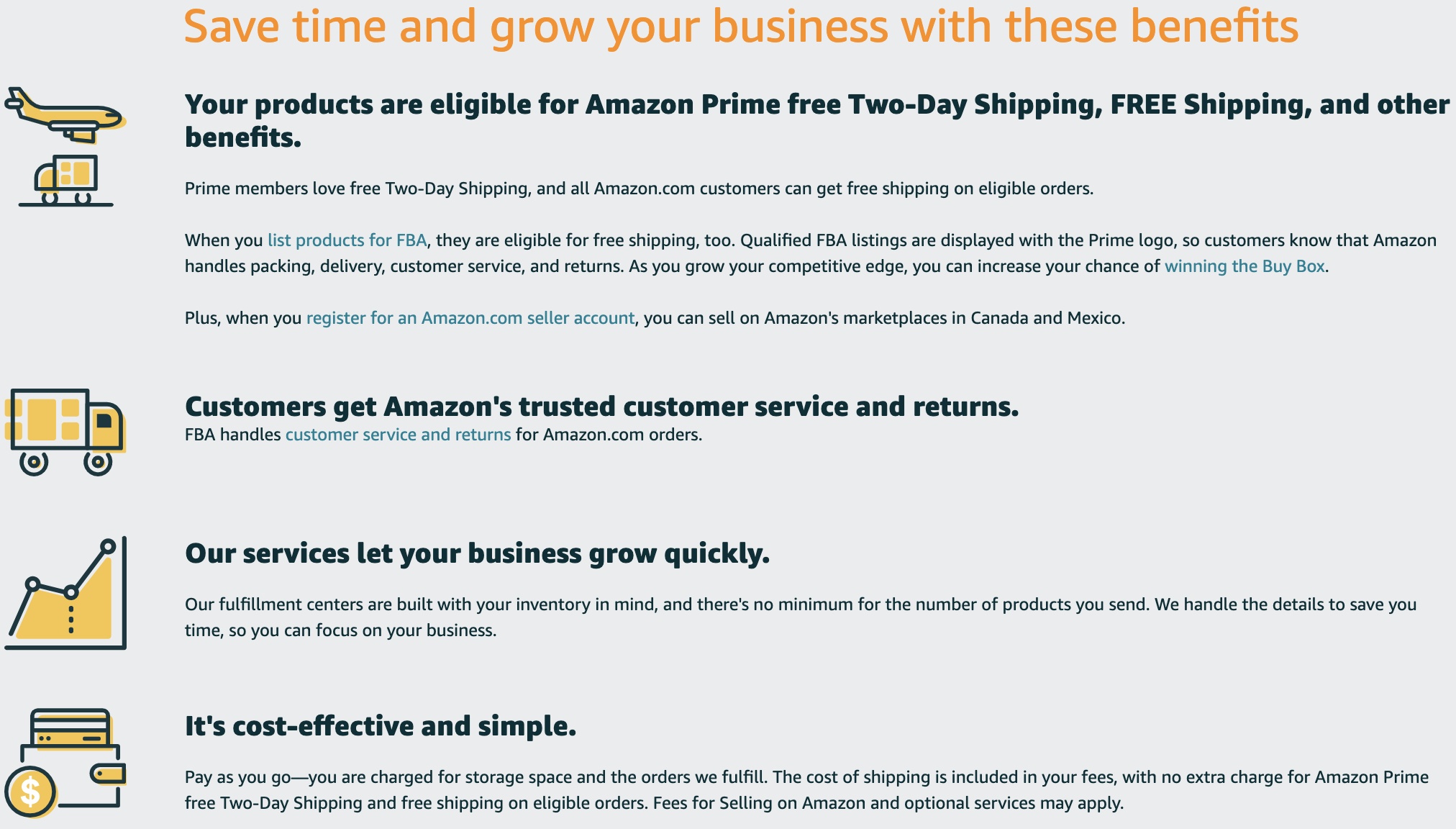 Amazon FBA benefits