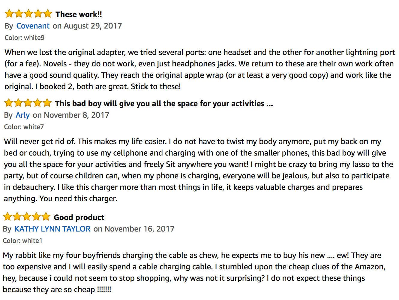 amazon reviews example