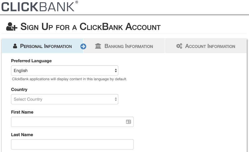 how to create a clickbank account