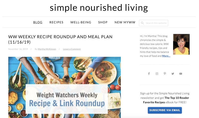 simple nourished living affiliate program