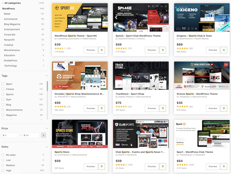 Sports blog WordPress Themes