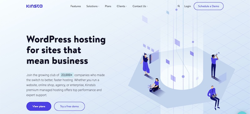the front page of kinsta